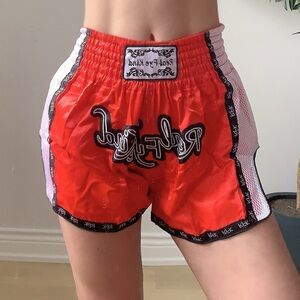 Vintage Red Unisex Boxing Shorts | Moto Style | Size M